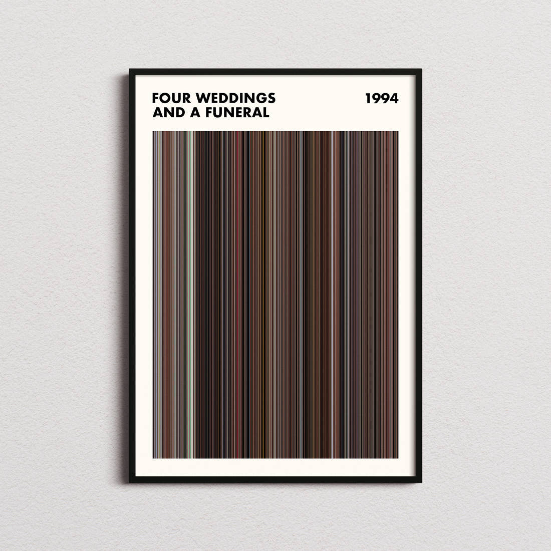 Four Weddings and a Funeral Movie Barcode Poster - Simplified