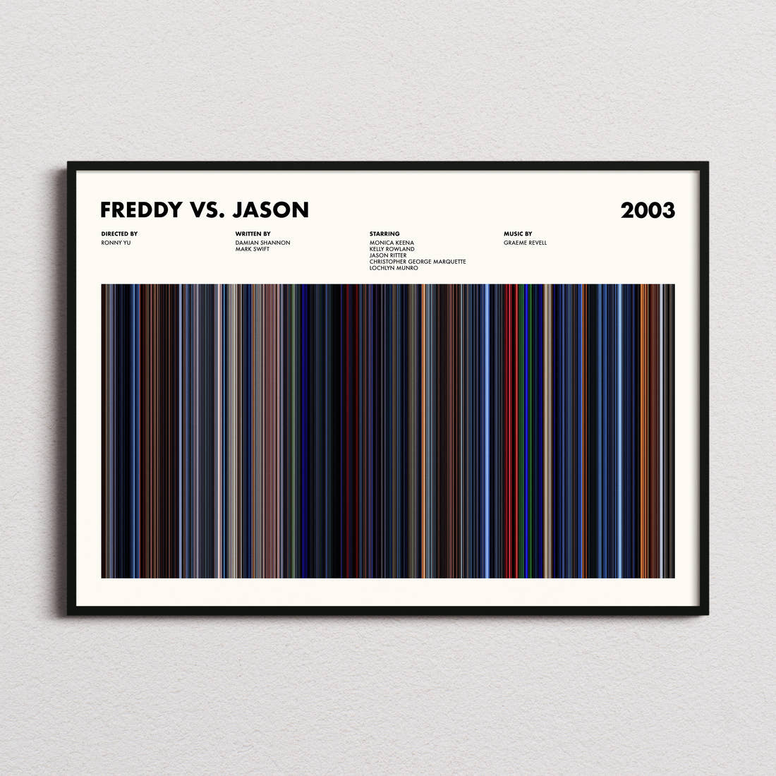 Freddy vs. Jason Movie Barcode Poster
