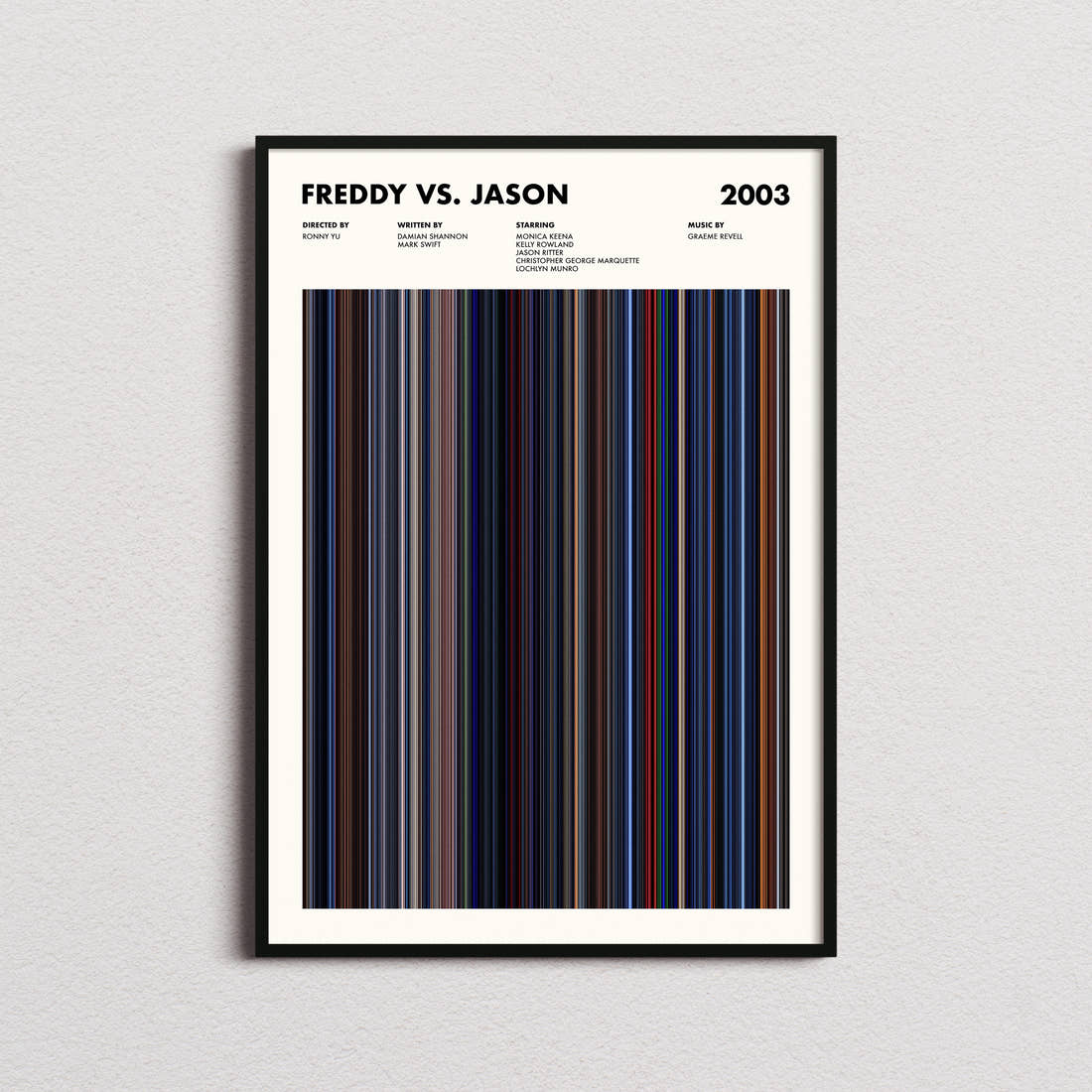 Freddy vs. Jason Movie Barcode Poster