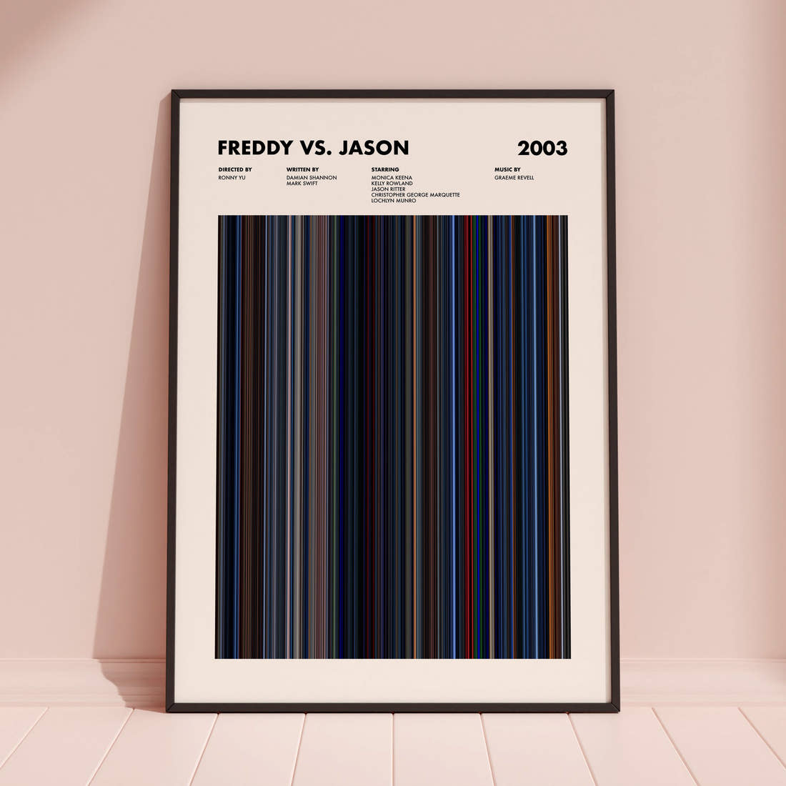 Freddy vs. Jason Movie Barcode Poster