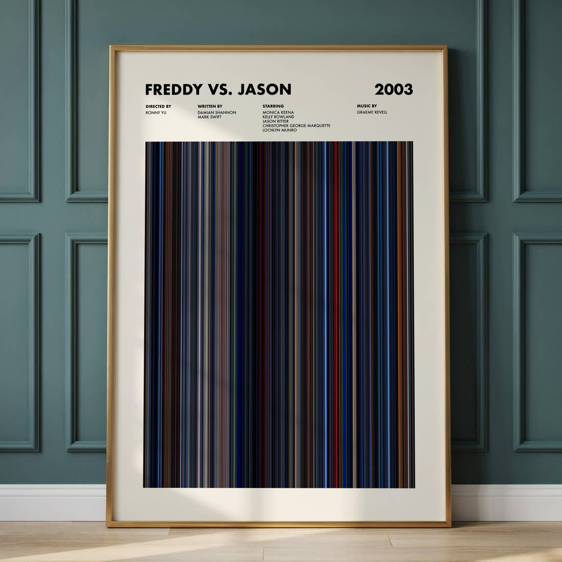 Freddy vs. Jason Movie Barcode Poster