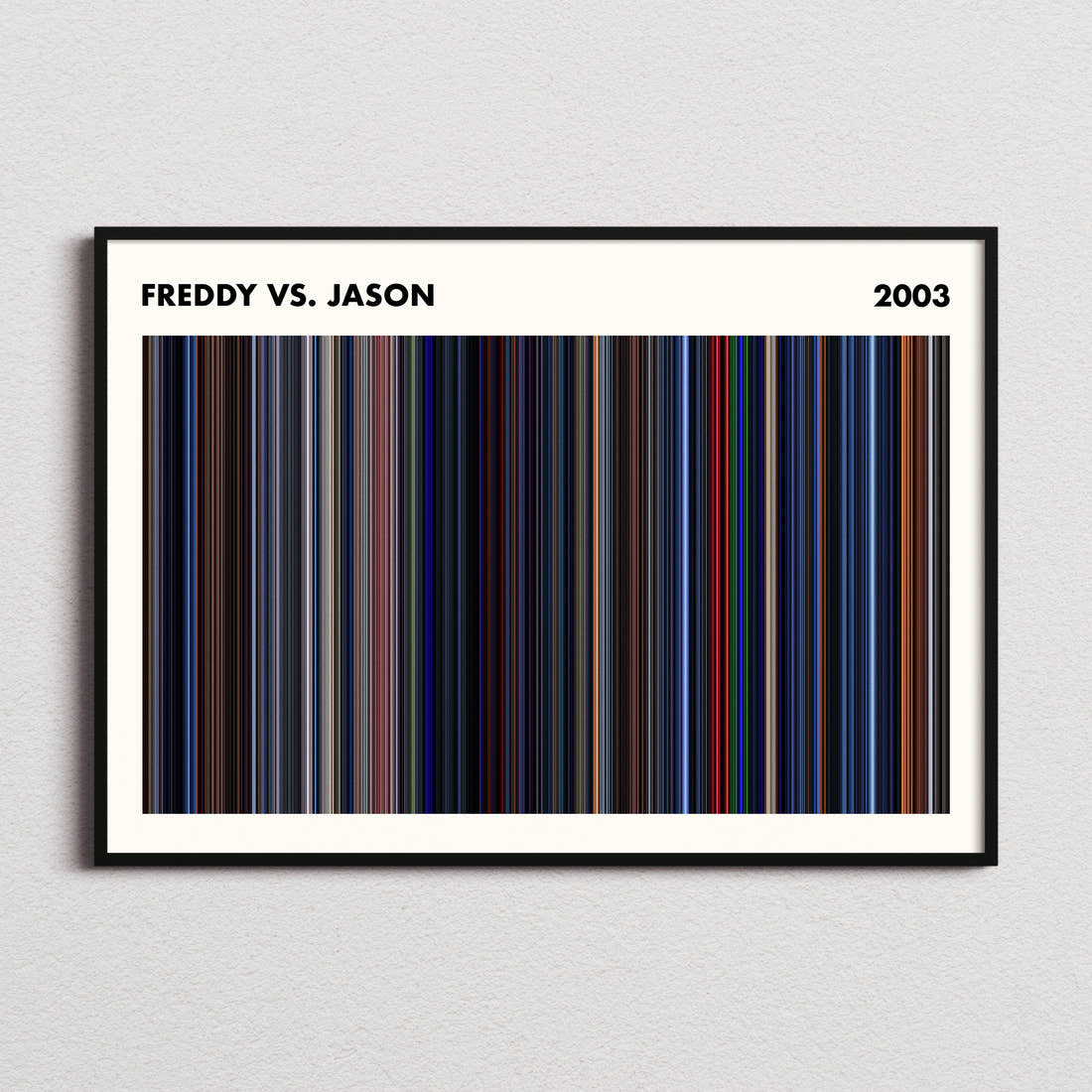 Freddy vs. Jason Movie Barcode Poster - Simplified