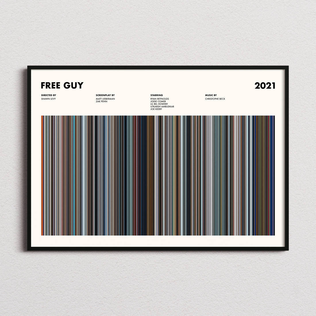 Free Guy Movie Barcode Poster
