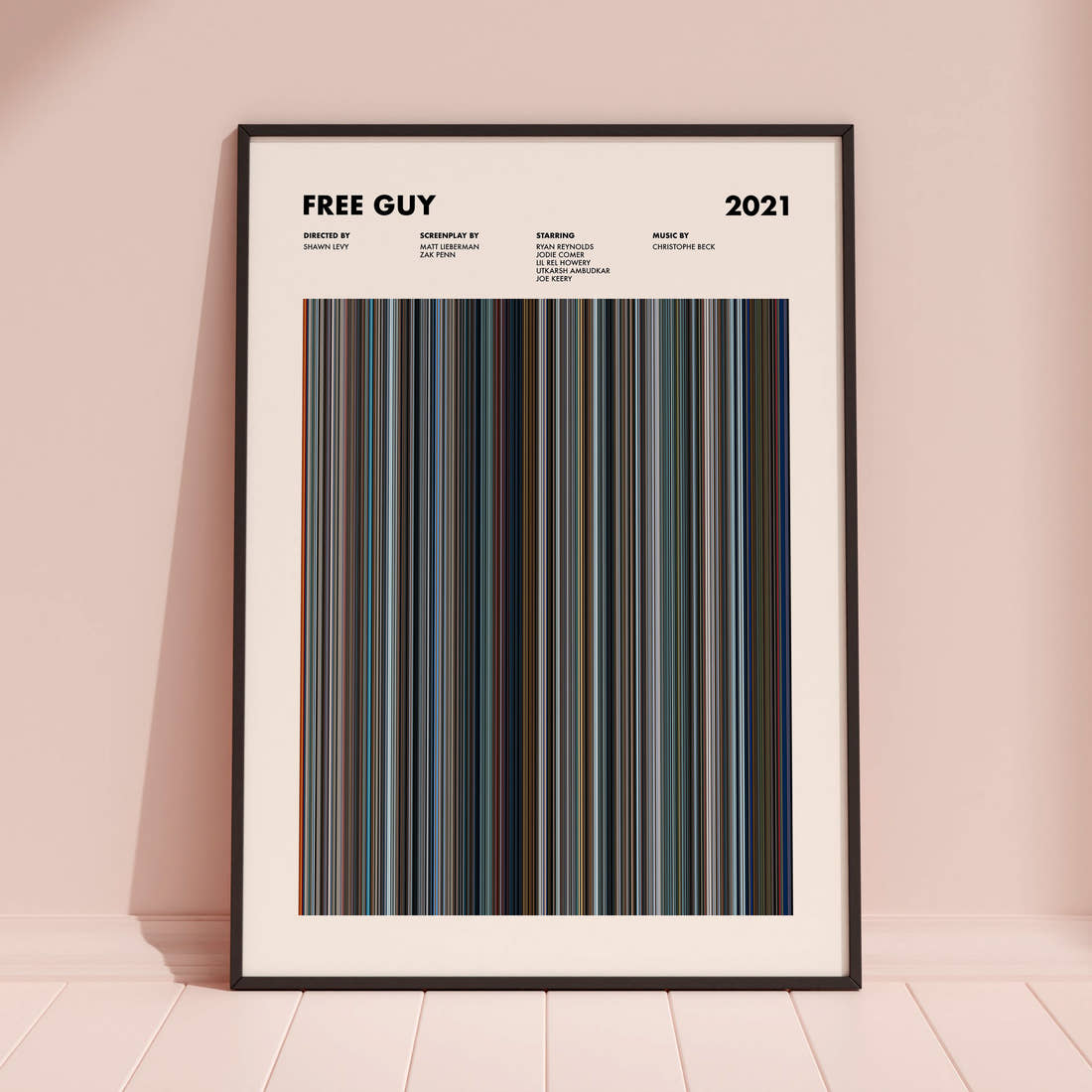 Free Guy Movie Barcode Poster