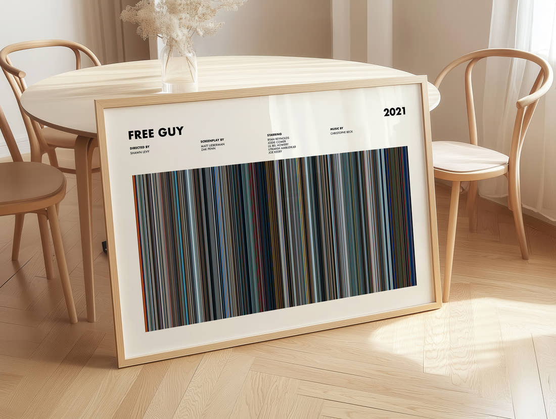 Free Guy Movie Barcode Poster