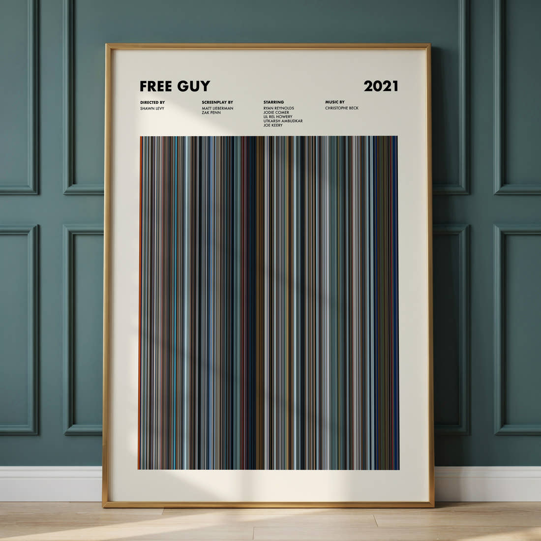 Free Guy Movie Barcode Poster