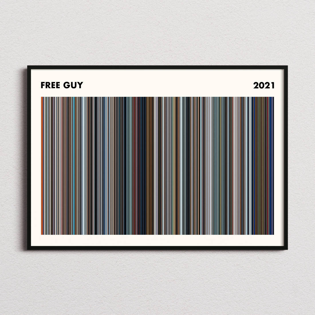 Free Guy Movie Barcode Poster - Simplified