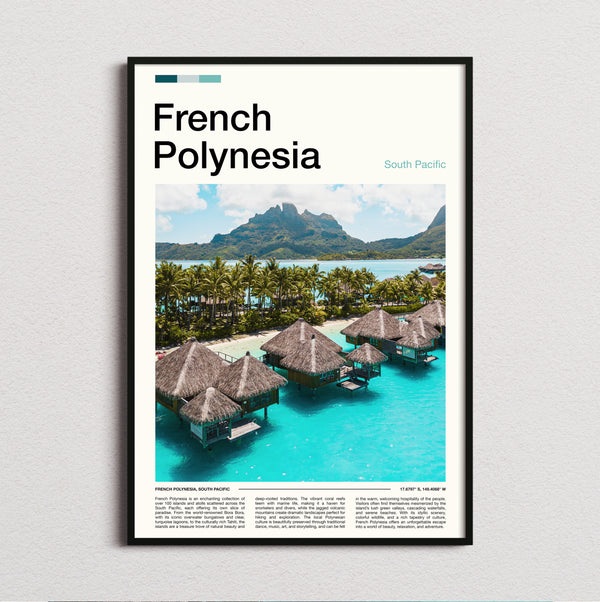 French Polynesia - Overwater Bungalows - Travel Print