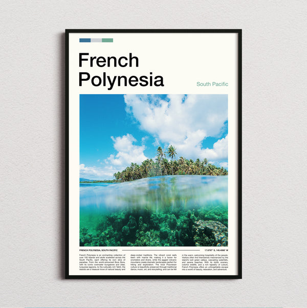 French Polynesia - Over Under Reef View - Travel Print