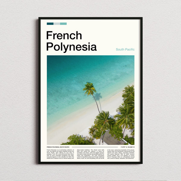 French Polynesia - Palm Trees On The Beach - Travel Print