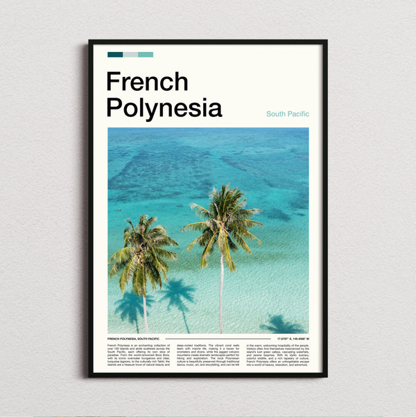 French Polynesia - Palm Trees Over The Lagoon - Travel Print