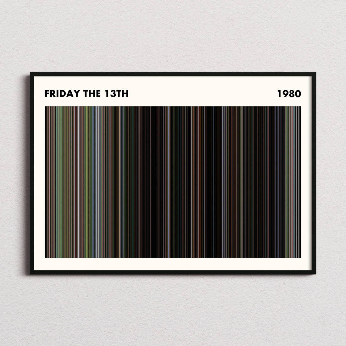 Friday The 13th Movie Barcode Poster - Simplified