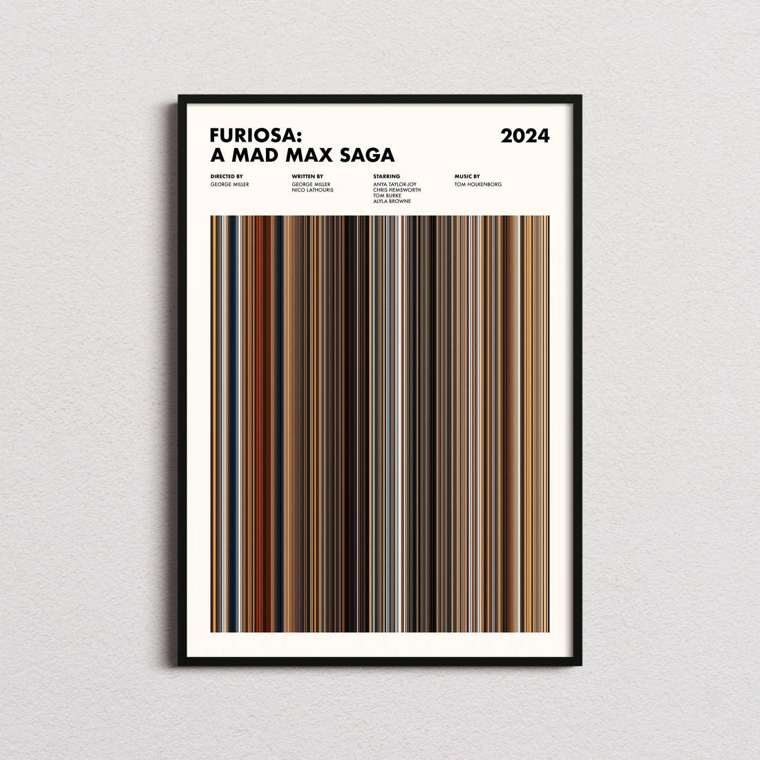 Furiosa: A Mad Max Saga Movie Barcode Poster