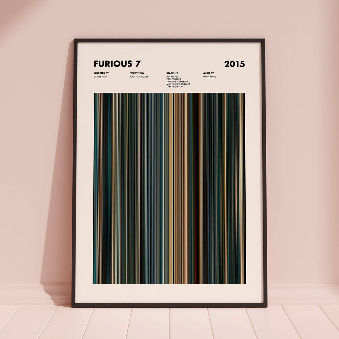 Furious 7 Movie Barcode Poster