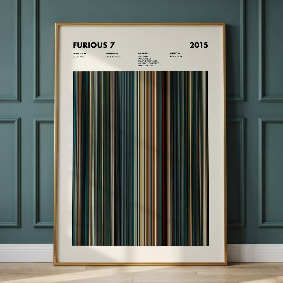 Furious 7 Movie Barcode Poster