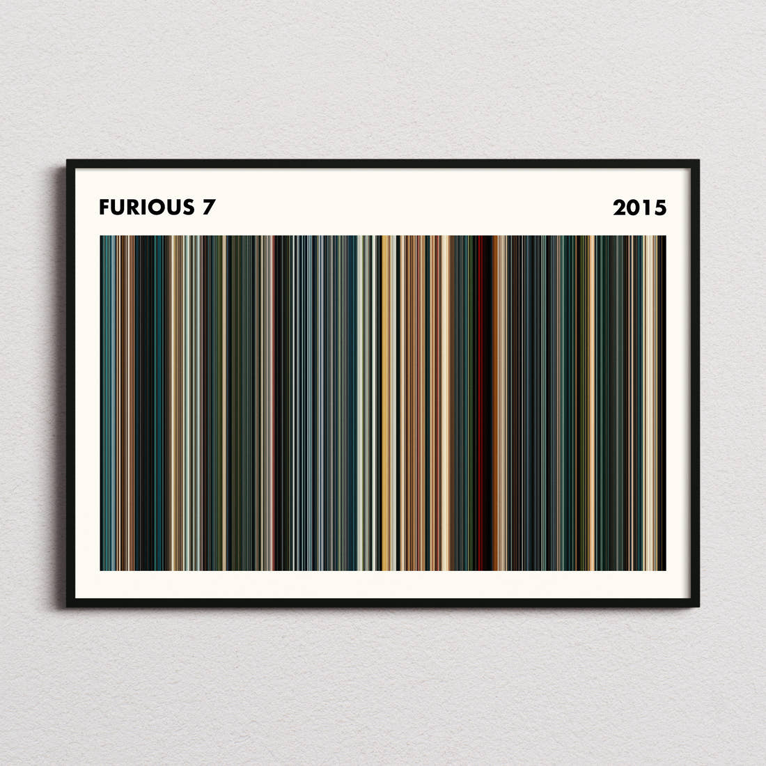 Furious 7 Movie Barcode Poster - Simplified