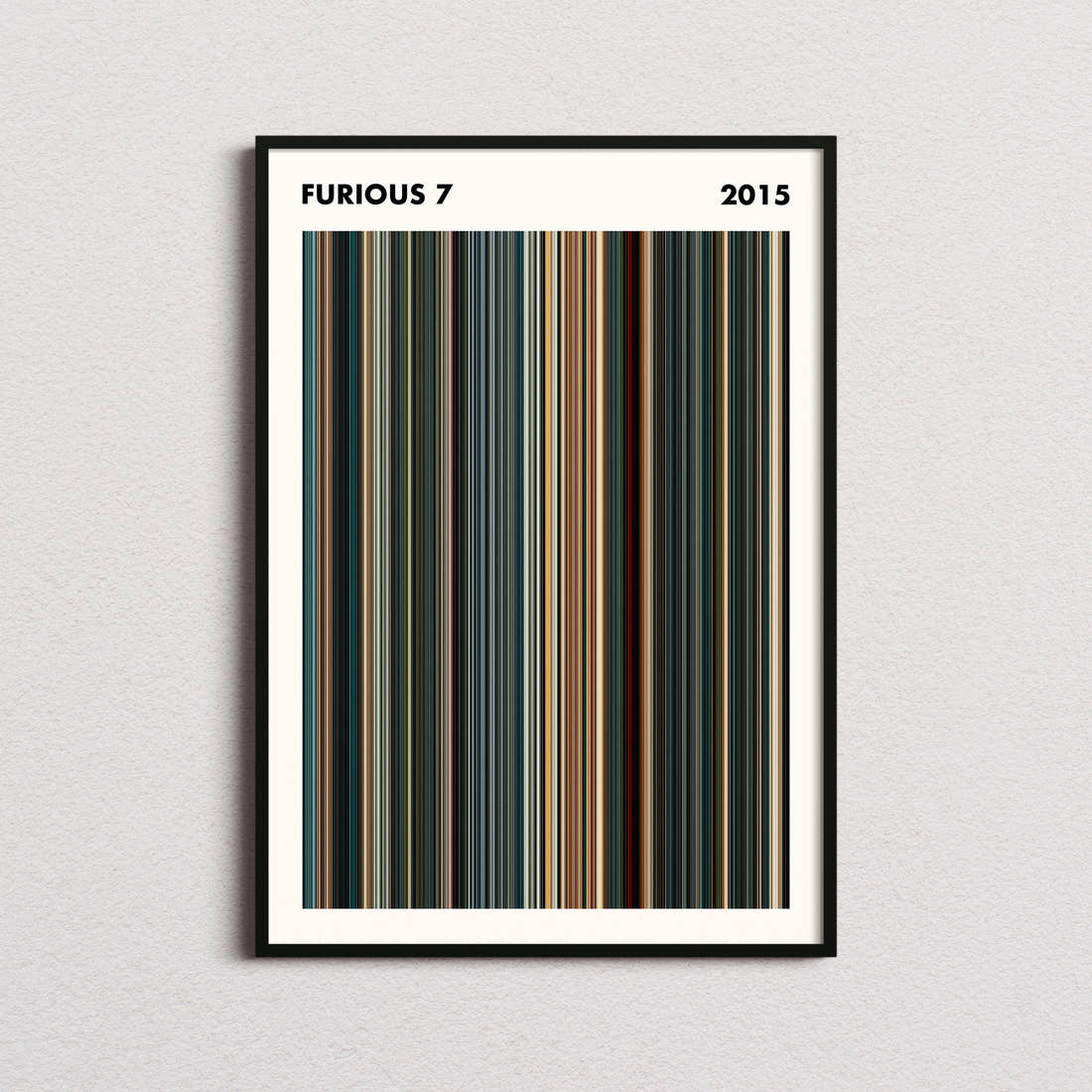 Furious 7 Movie Barcode Poster - Simplified