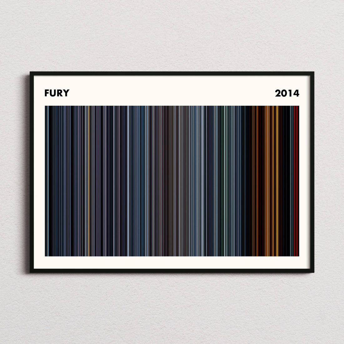 Fury Movie Barcode Poster - Simplified