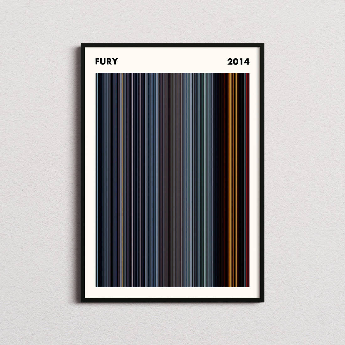 Fury Movie Barcode Poster - Simplified
