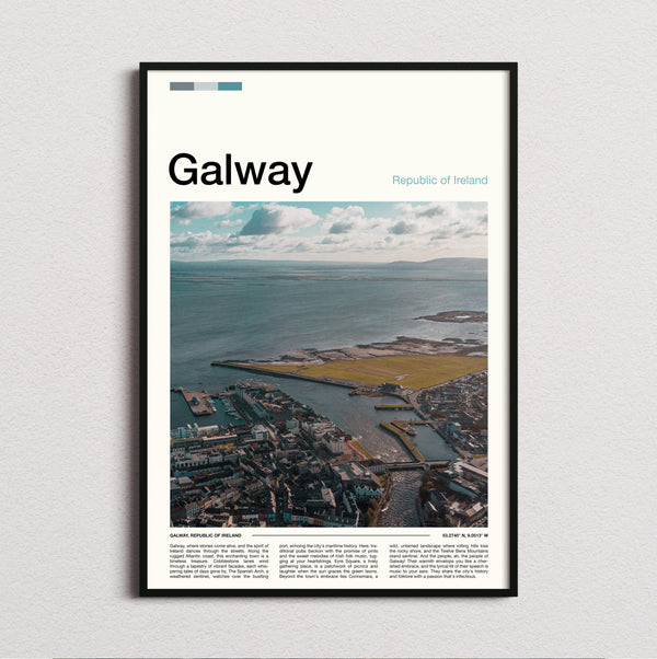 Galway - Aerial View Of The Harbour - Travel Print