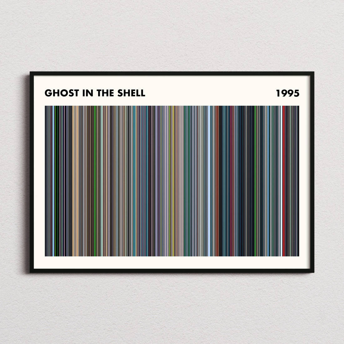 Ghost In The Shell 1995 Movie Barcode Poster - Simplified