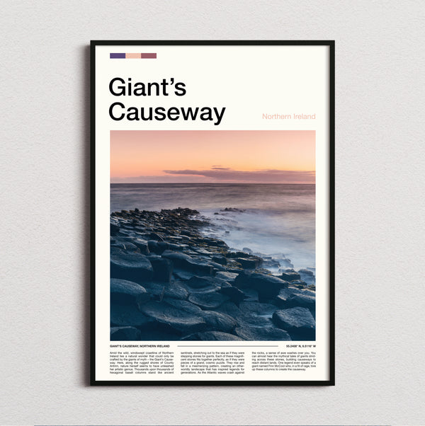 Giant's Causeway - Basalt Columns At Sunset - Travel Print