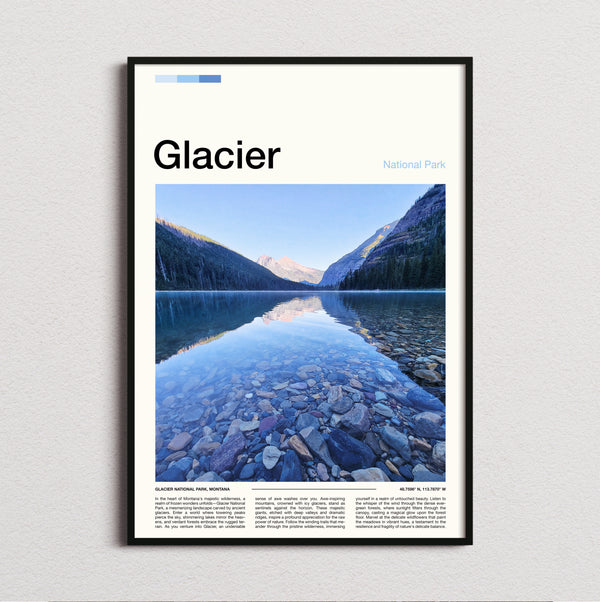 Glacier - Clear Lake And Pebbles - Travel Print