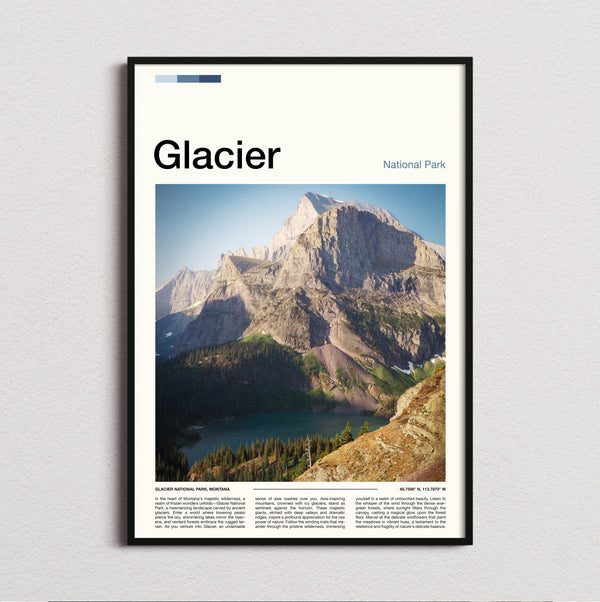 Glacier - Mountain Peak Above The Lake - Travel Print