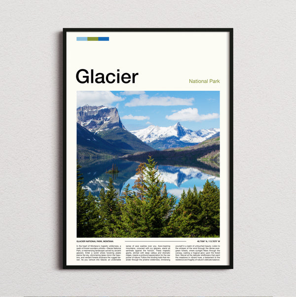 Glacier - Lake And Snowy Peaks - Travel Print