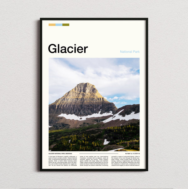 Glacier - Rocky Mountain Peak - Travel Print