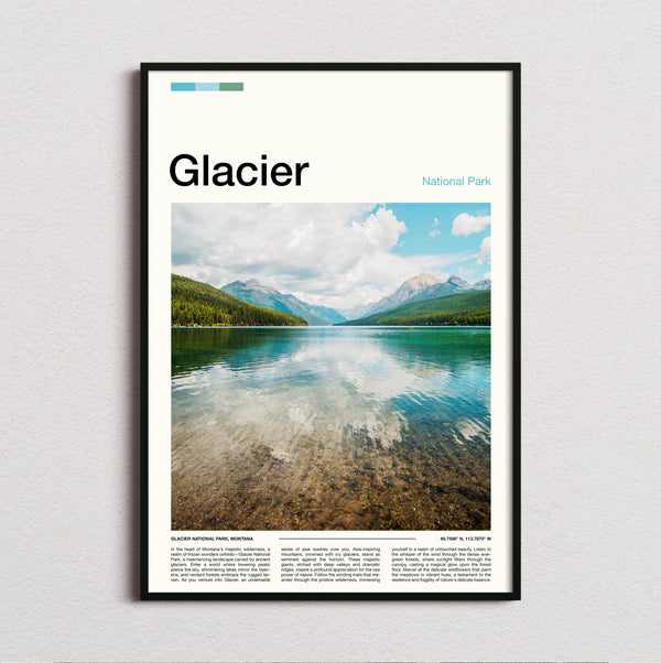 Glacier - Turquoise Mountain Lake - Travel Print