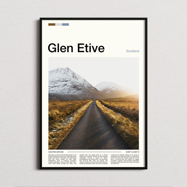 Glen Etive - Single Track Road - Travel Print
