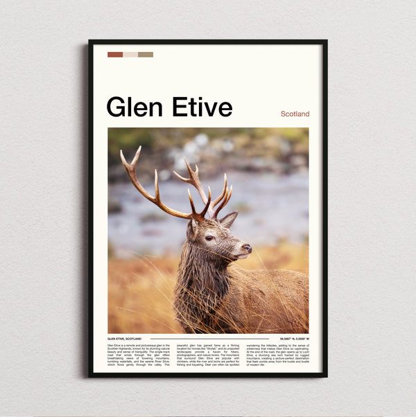 Glen Etive - Red Deer Stag - Travel Print