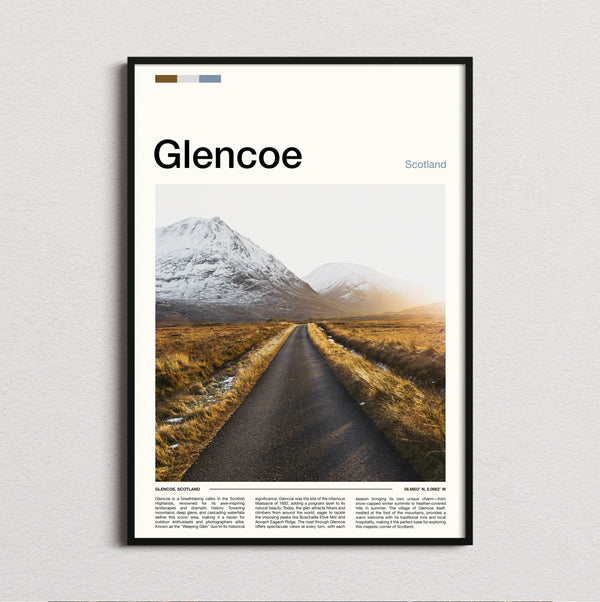 Glencoe - Empty Road Through Mountains - Travel Print