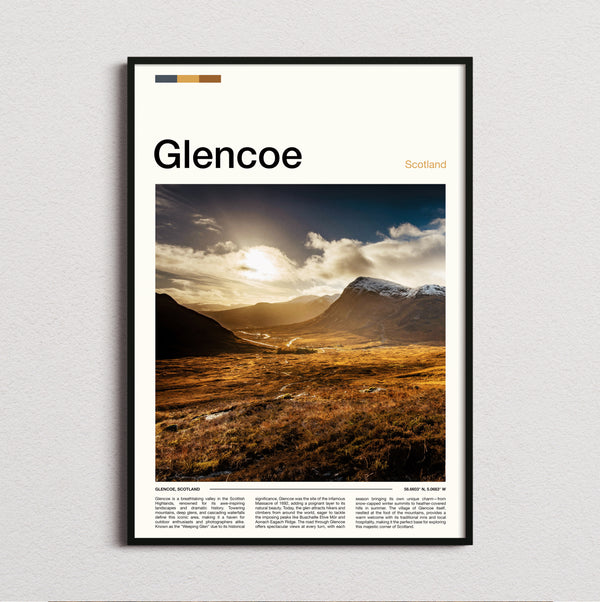 Glencoe - Sunlight Over The Valley - Travel Print