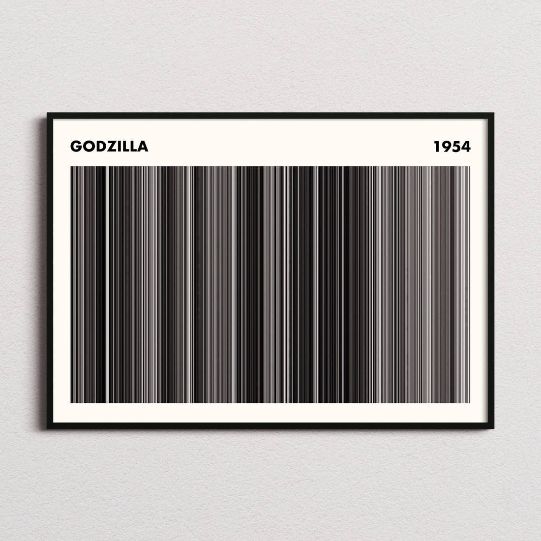Godzilla Movie Barcode Poster - Simplified