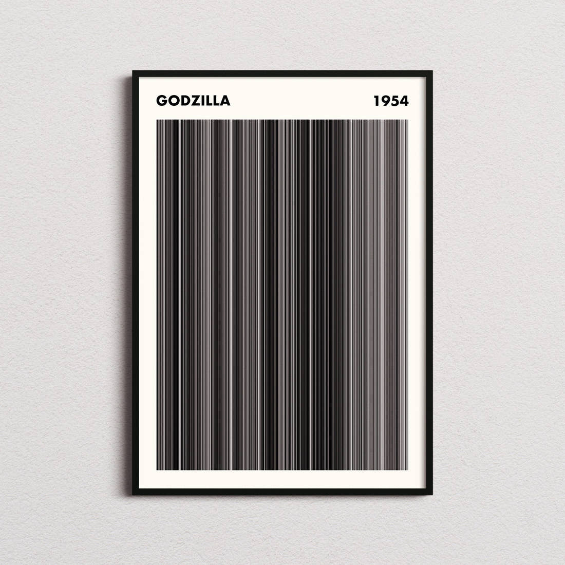 Godzilla Movie Barcode Poster - Simplified