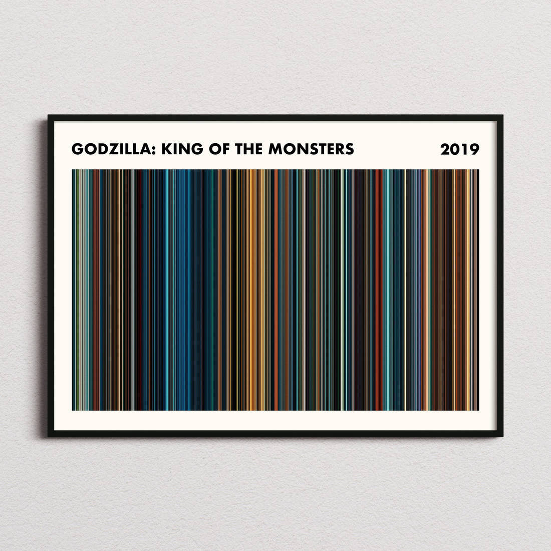 Godzilla King of the Monsters Movie Barcode Poster - Simplified