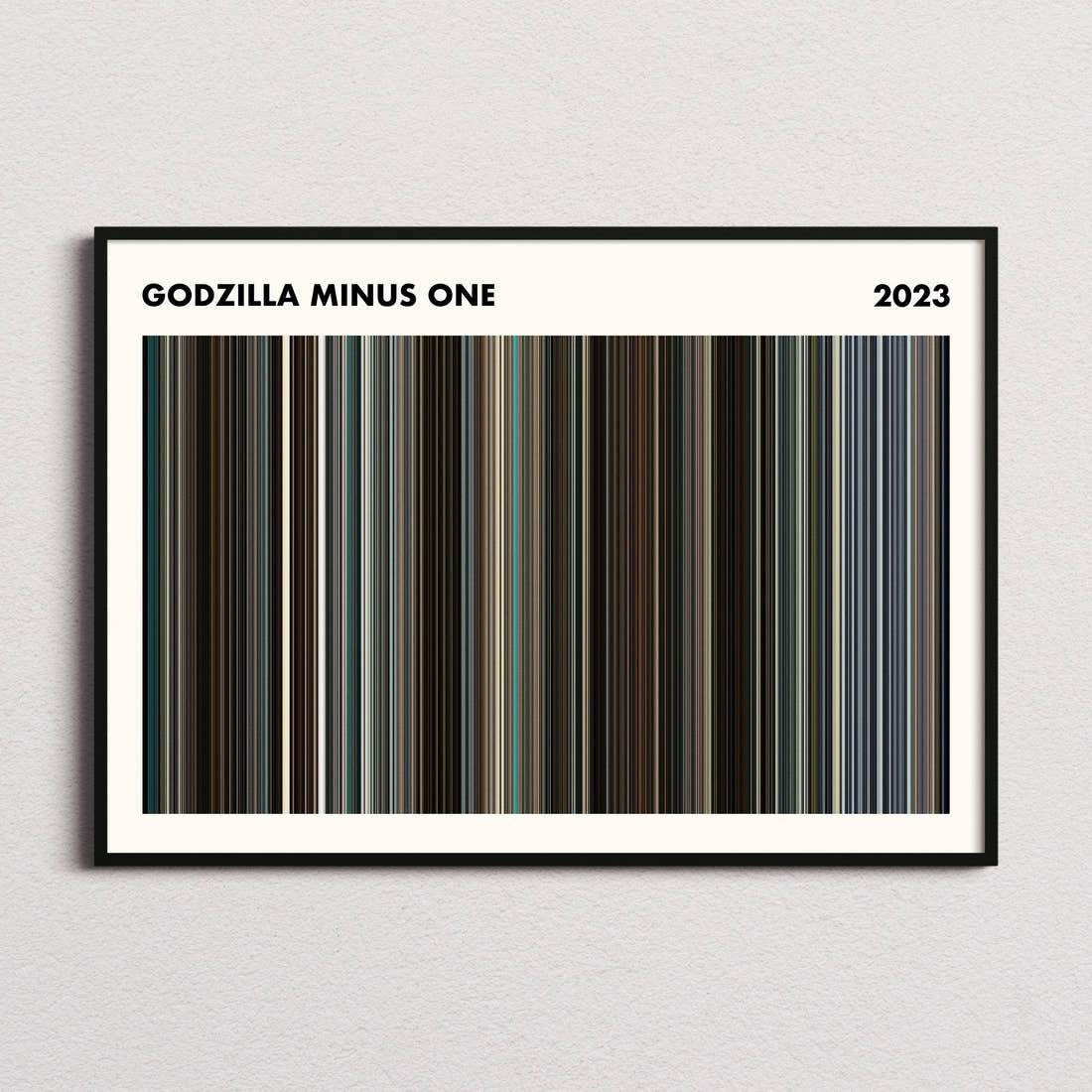 Godzilla Minus One Movie Barcode Poster - Simplified