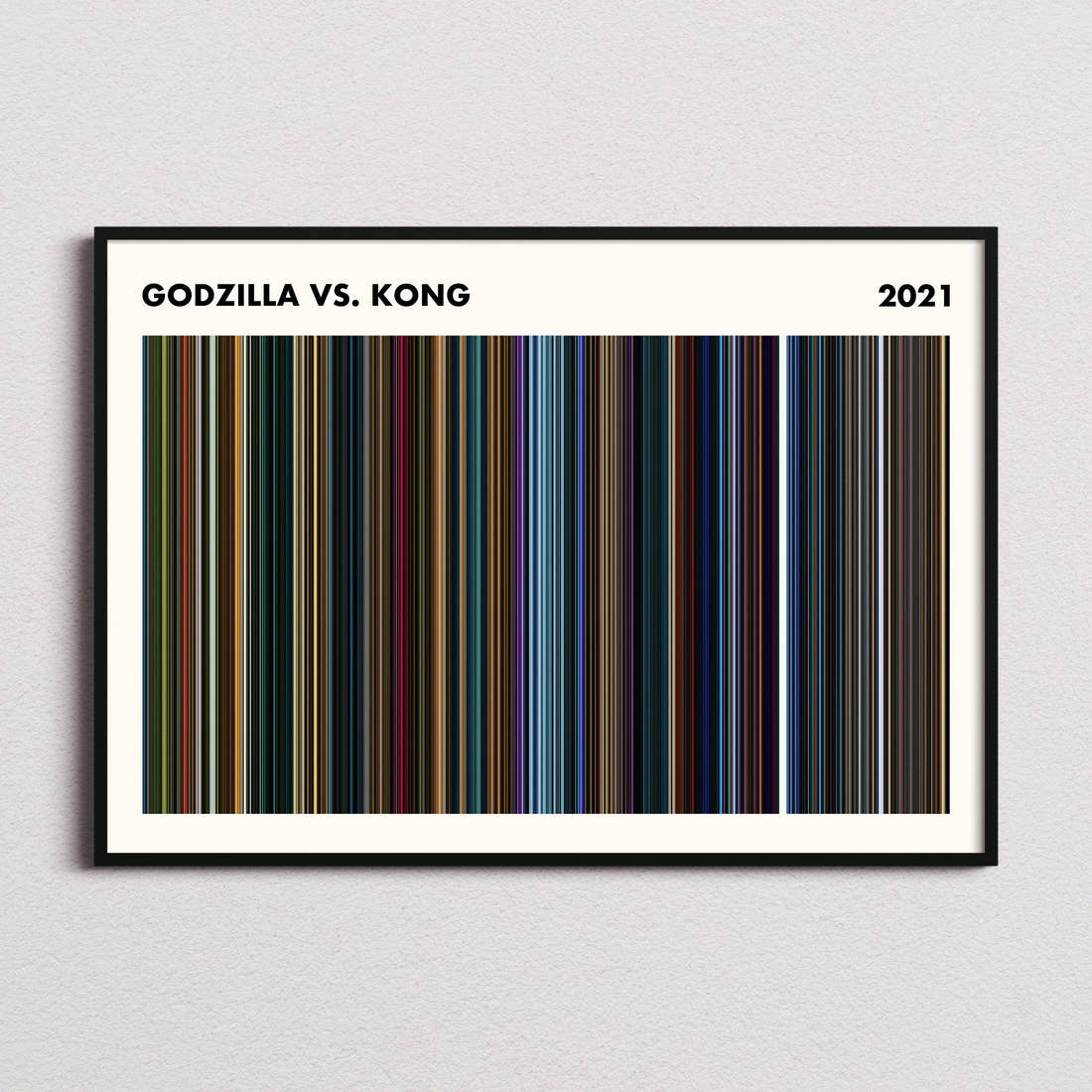 Godzilla vs. Kong Movie Barcode Poster - Simplified
