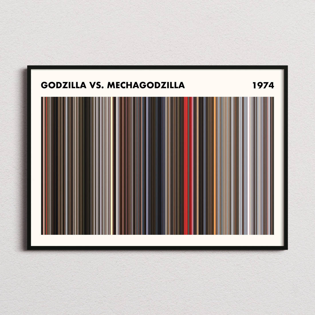 Godzilla vs Mechagodzilla Movie Barcode Poster - Simplified