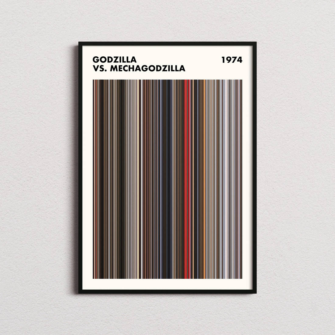 Godzilla vs Mechagodzilla Movie Barcode Poster - Simplified