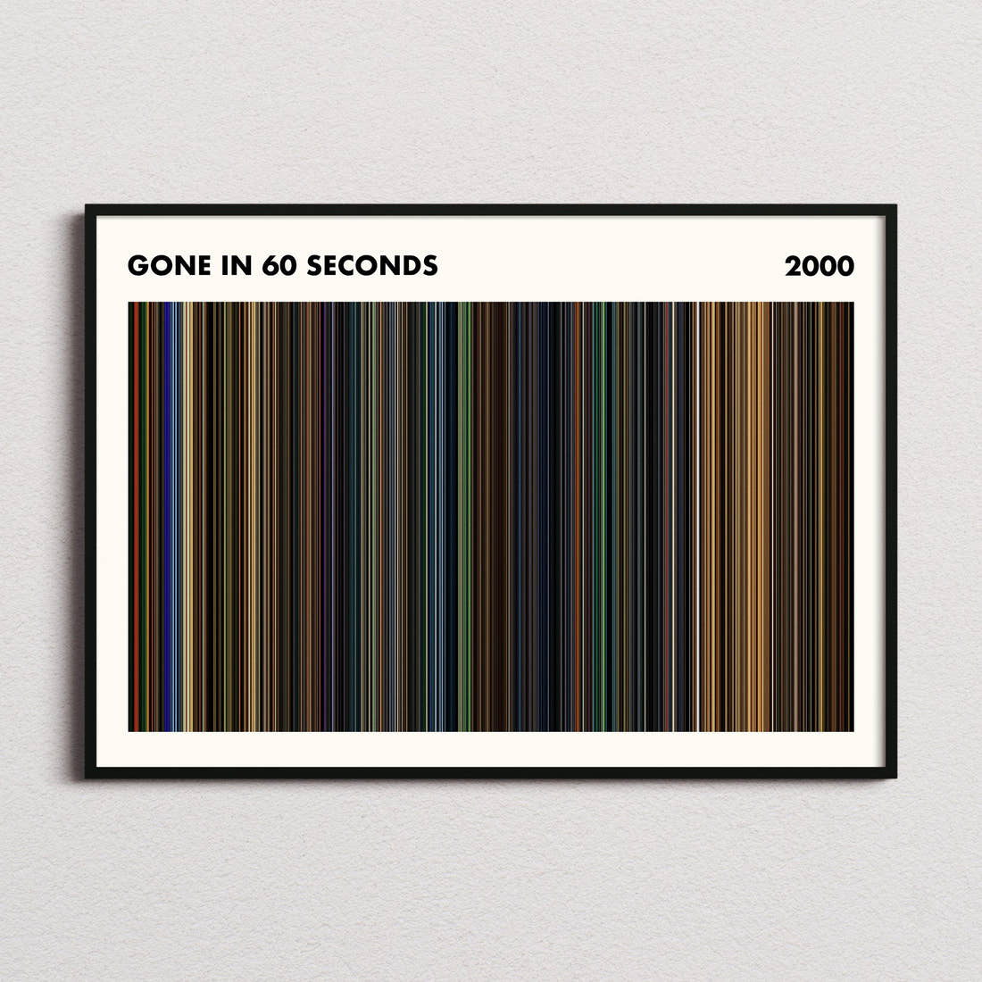 Gone In 60 Seconds Movie Barcode Poster - Simplified