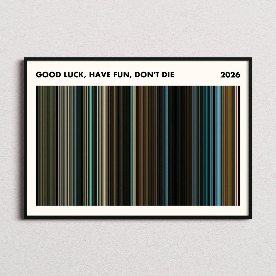 Good Luck, Have Fun, Don't Die Movie Barcode Poster - Simplified