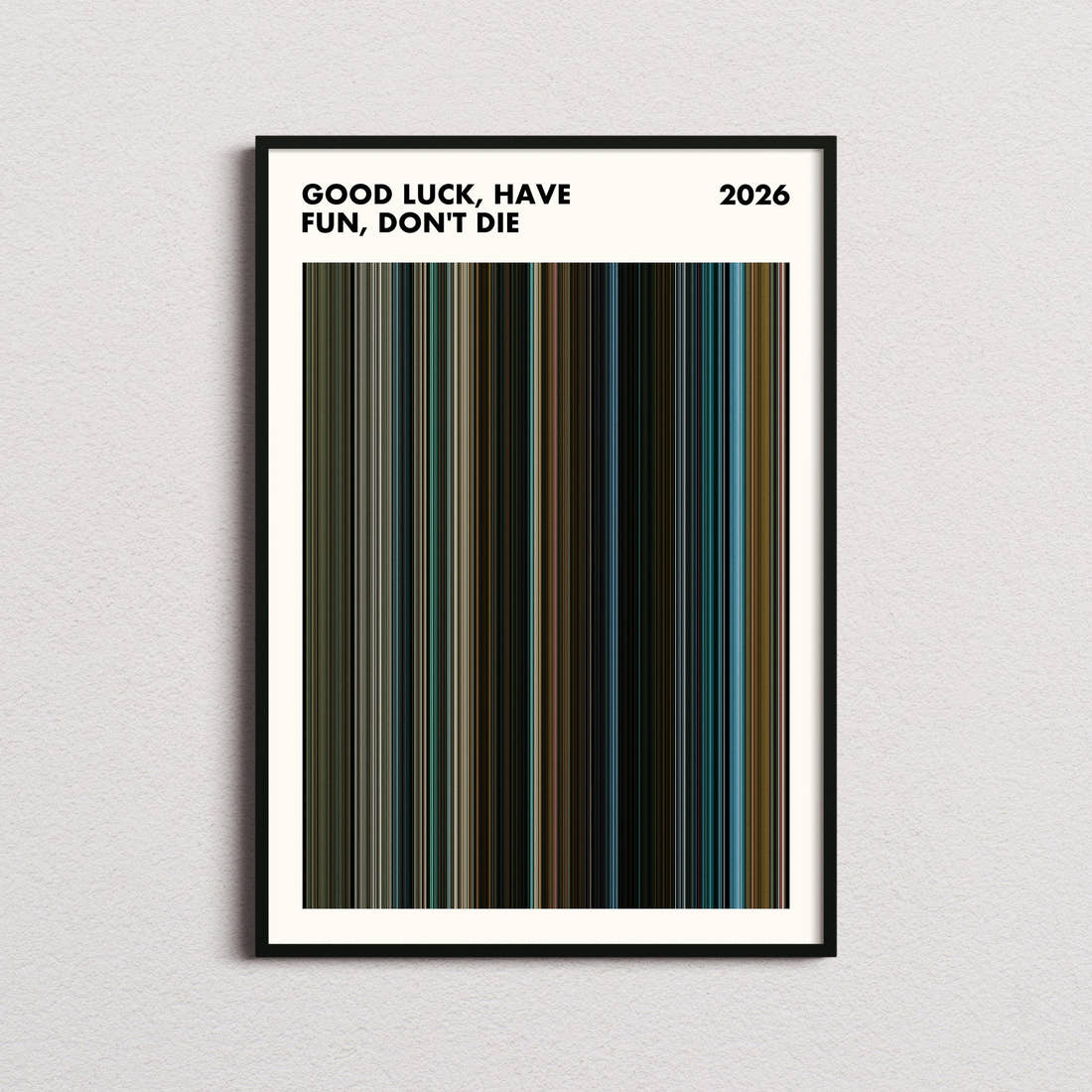 Good Luck, Have Fun, Don't Die Movie Barcode Poster - Simplified