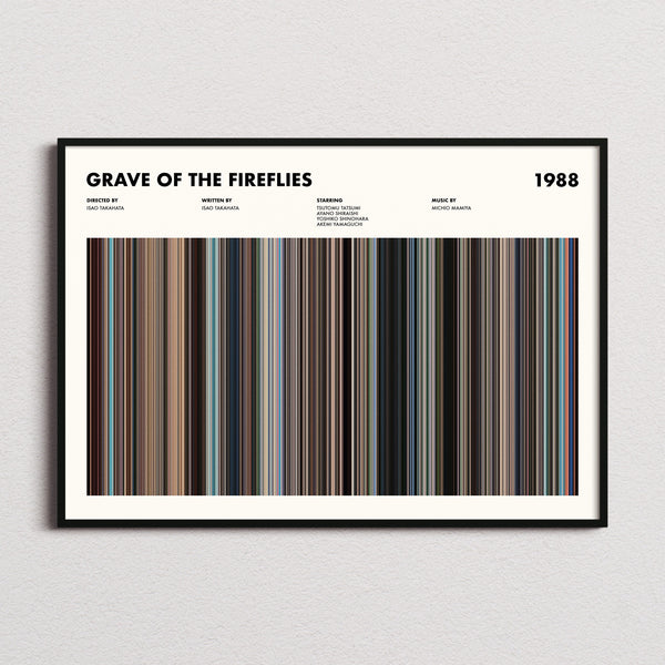 Grave Of The Fireflies Movie Barcode Poster