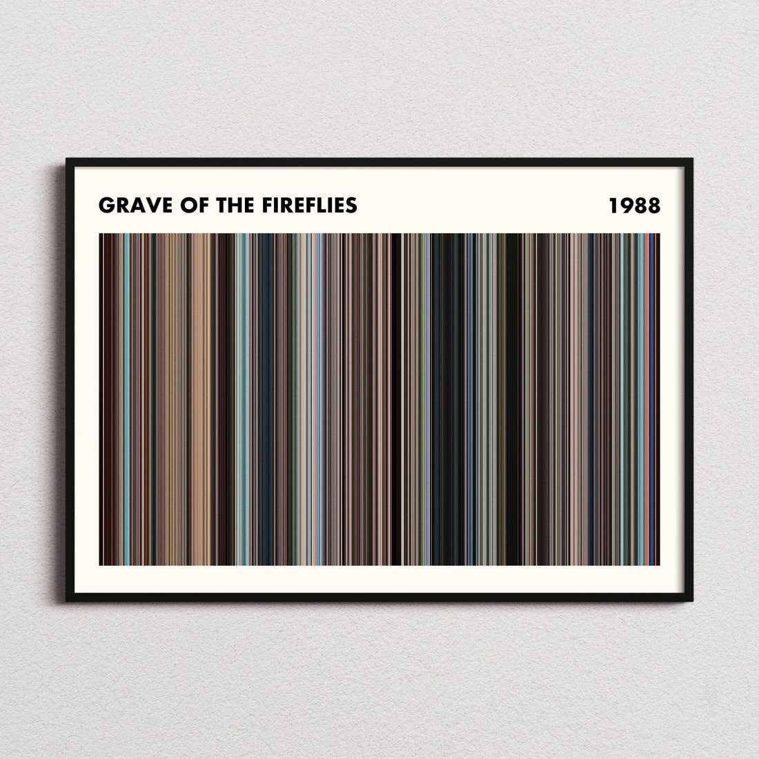 Grave Of The Fireflies Movie Barcode Poster - Simplified