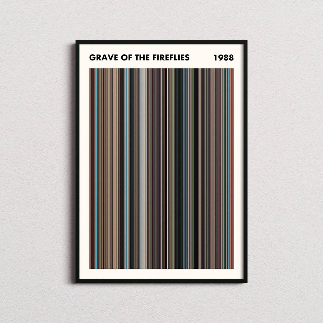 Grave of the Fireflies Movie Barcode Poster - Simplified
