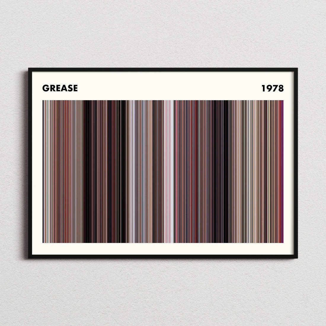 Grease Movie Barcode Poster - Simplified