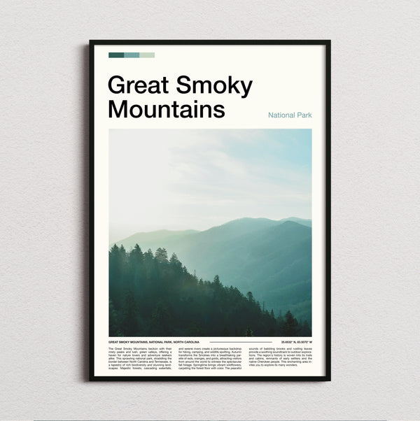 Great Smoky Mountains - Misty Green Mountains - Travel Print